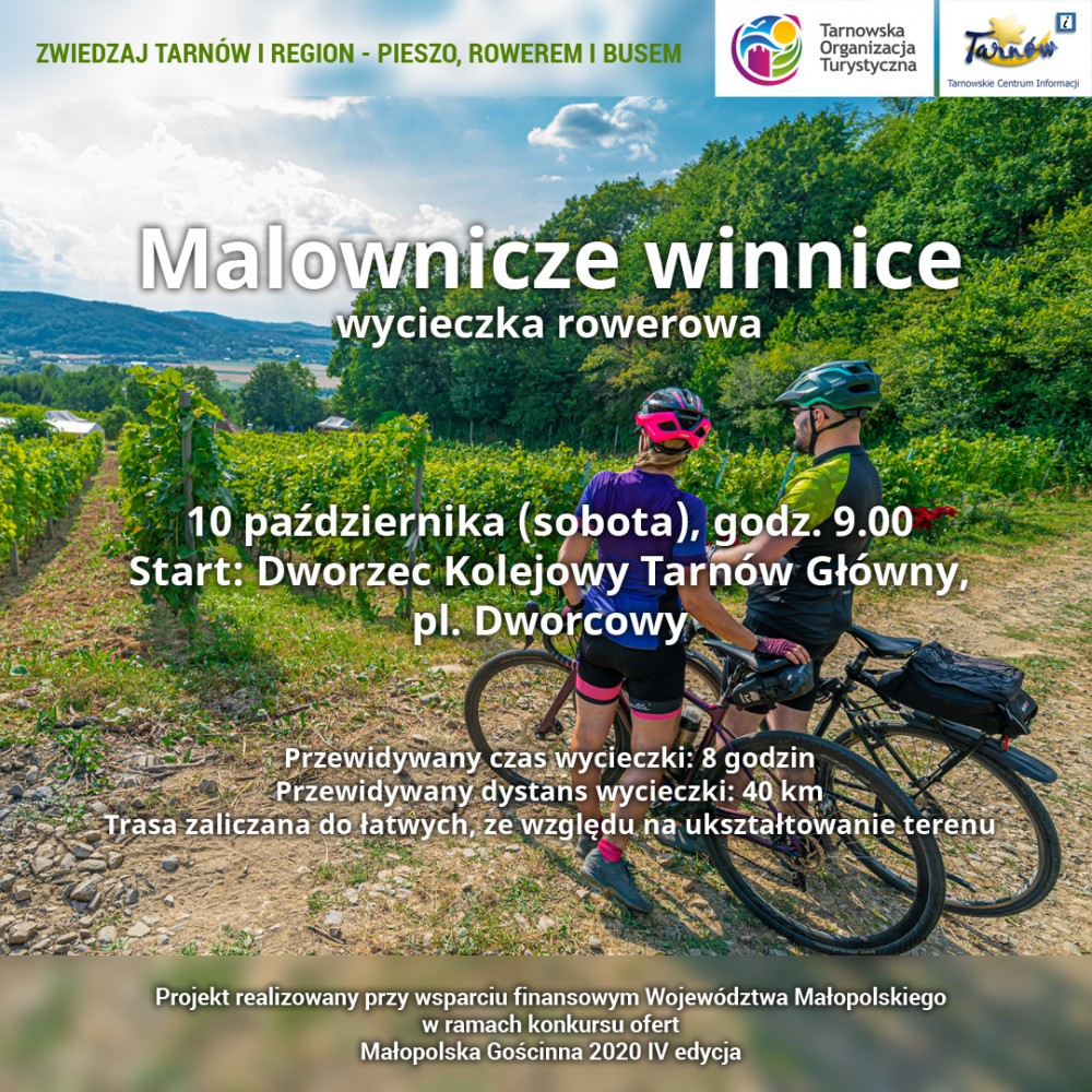 Spacerek po średniowiecznym Tarnowie oraz wycieczka rowerowa do Winnicy Dąbrówka