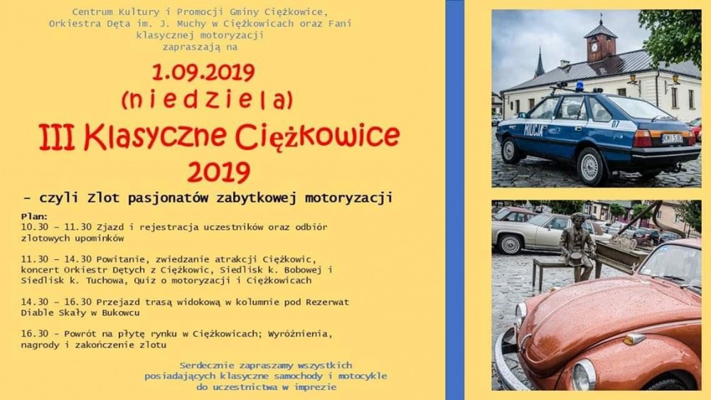 Zlot pasjonatów zabytkowej motoryzacji w Ciężkowicach 