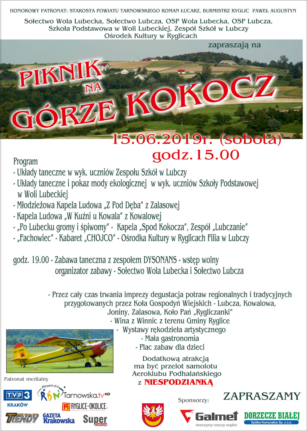 Piknik na Górze Kokocz - 15 czerwca 2019 godz. 15.00